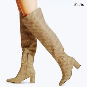 Kurt Geiger London Over-the-Knee Allover Crystals Boots